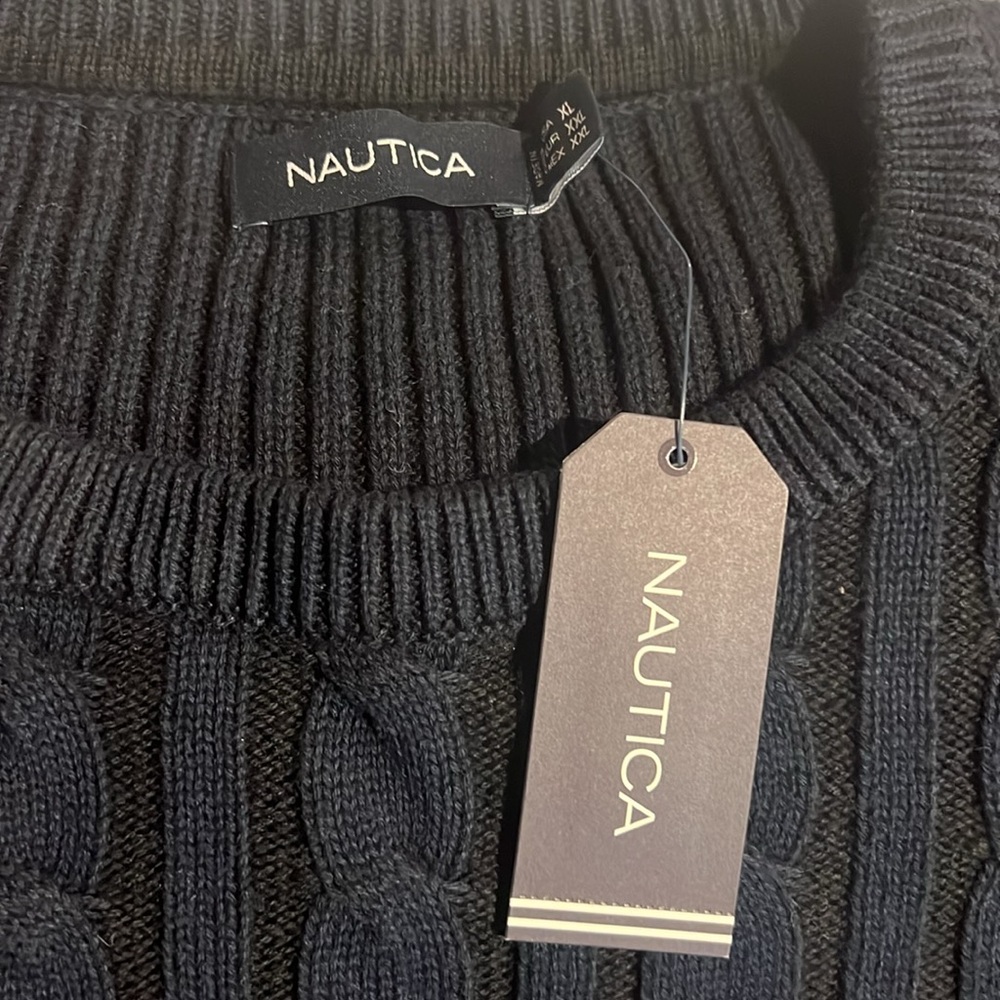 Nautica Men's Blue Cable Knit Sweater - Picture 2 of 7
